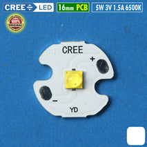 Original Cree Led 5W XT-E White 6500K 1.5A 16mm XTE Cahaya Putih Terang Mata Led Senter Sorot Tembak Baca DRL Kota