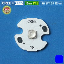 Original Cree Led 5W XT-E Blue 455nm 1.5A 16mm XTE Cahaya Biru Mata Led DRL Sorot Bumper Kota Senja Ambient Dekorasi