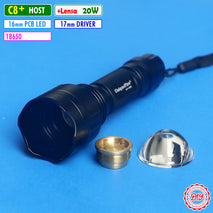 Casing Host Senter C8+ ZOOM Lensa Kaca Cangkang C8 Led Hunting Berburu Bisa Rat Tail Pill Drop-in Tatakan Tembaga