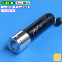 Senter Selam Led Cahaya Warm Diving Scuba Snorkel 40 Meter Casing Alumunium XML T6 Saklar Belakang Anti Tahan Air 40M